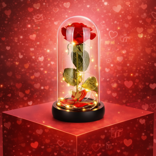 Eternal Rose in Glass Dome with LED Light
